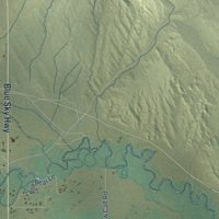 Second close-up of the map of Ethete, Wyoming print showing more streets and buildings