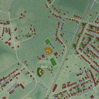 Second close-up of the map of Ettrick, Virginia print showing more streets and buildings