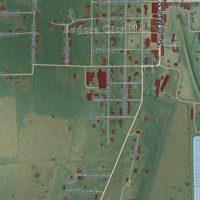 Second close-up of the map of Eudora, Arkansas print showing more streets and buildings