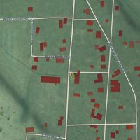 Second close-up of the map of Eugene, Indiana print showing more streets and buildings