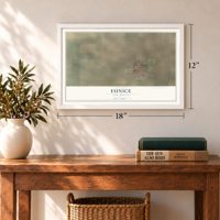 Eunice, New Mexico map, 12 x 18 inch print in a white frame in an entryway