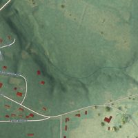Second close-up of the map of Eunola, Alabama print showing more streets and buildings