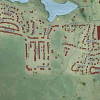 Second close-up of the map of Eureka, Illinois print showing more streets and buildings