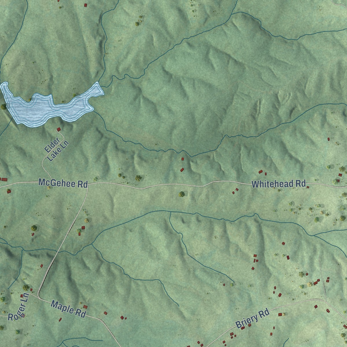 Second close-up of the map of Eureka, Virginia print showing more streets and buildings