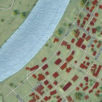 Second close-up of the map of Evansville, Illinois print showing more streets and buildings