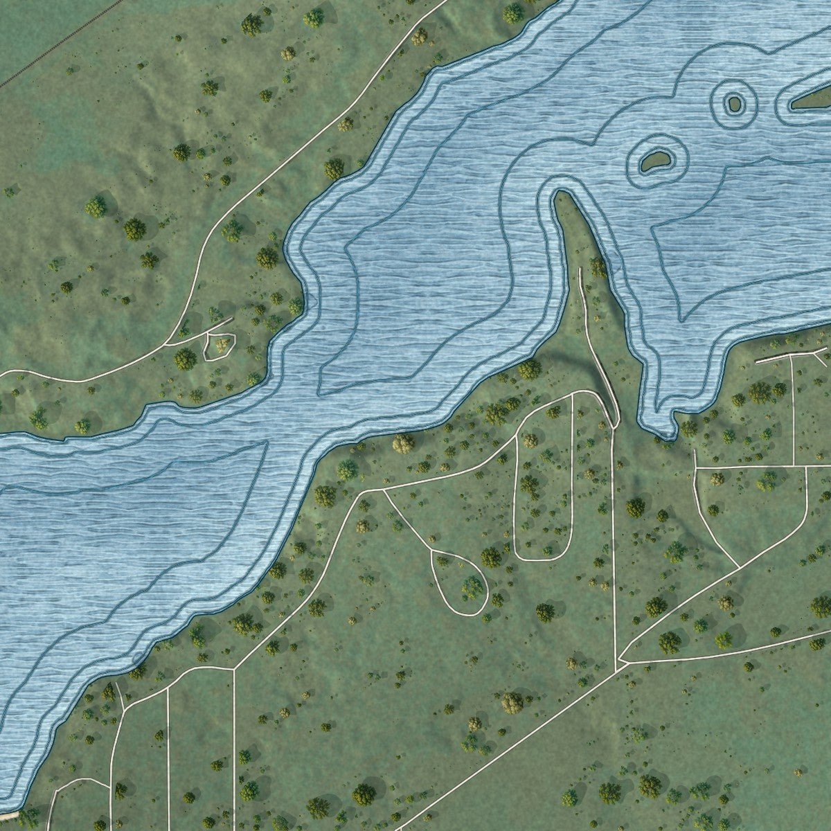 Second close-up of the map of Eveleth, Minnesota print showing more streets and buildings