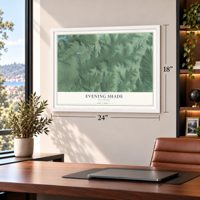 Evening Shade, Oklahoma map, 18 x 24 inch print in a white frame in a home office