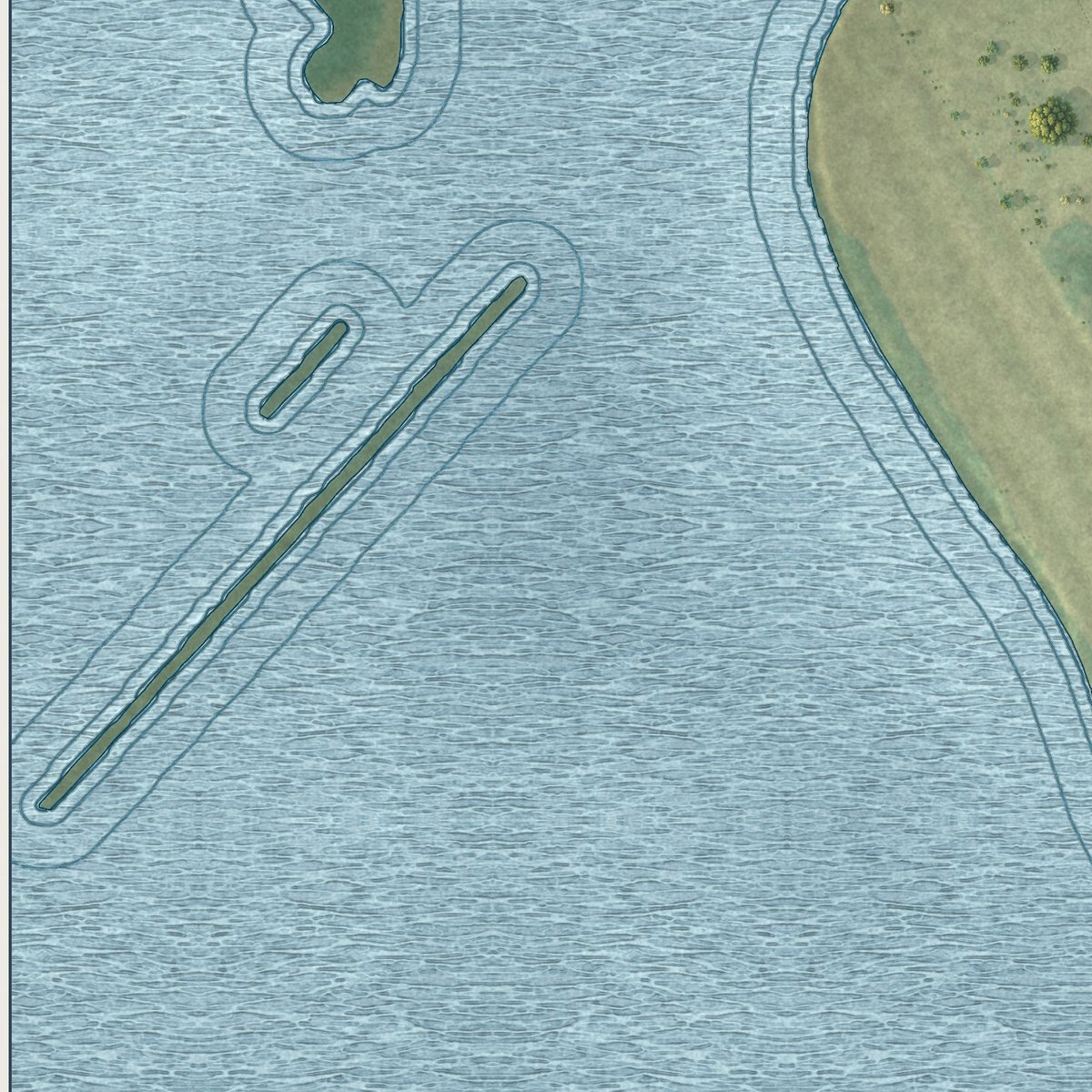 Second close-up of the map of Everglades, Florida print showing more streets and buildings