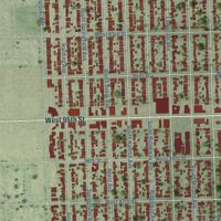 Second close-up of the map of Evergreen Park, Illinois print showing more streets and buildings