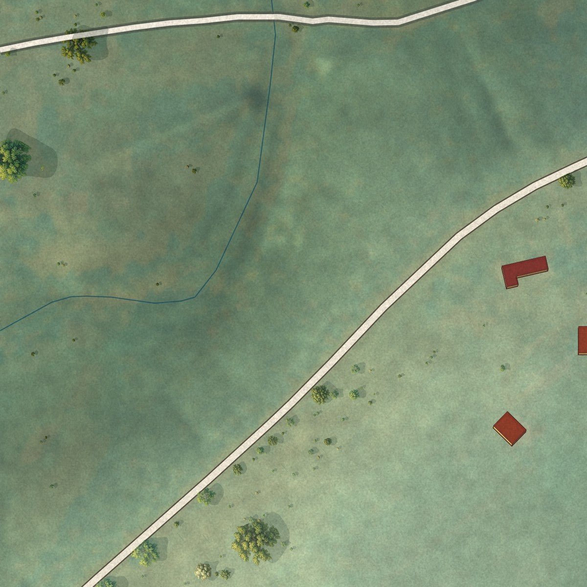 Second close-up of the map of Everton, Arkansas print showing more streets and buildings