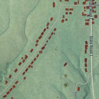 Second close-up of the map of Everton, Indiana print showing more streets and buildings