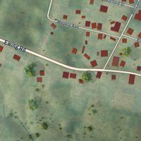 Second close-up of the map of Ewing, Kentucky print showing more streets and buildings