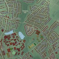 Second close-up of the map of Ewing, New Jersey print showing more streets and buildings