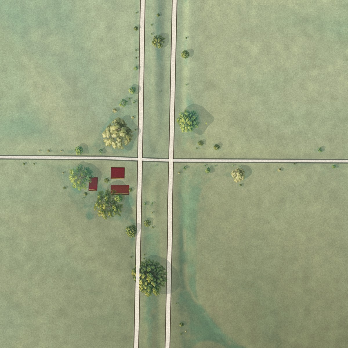 Second close-up of the map of Excello, Missouri print showing more streets and buildings
