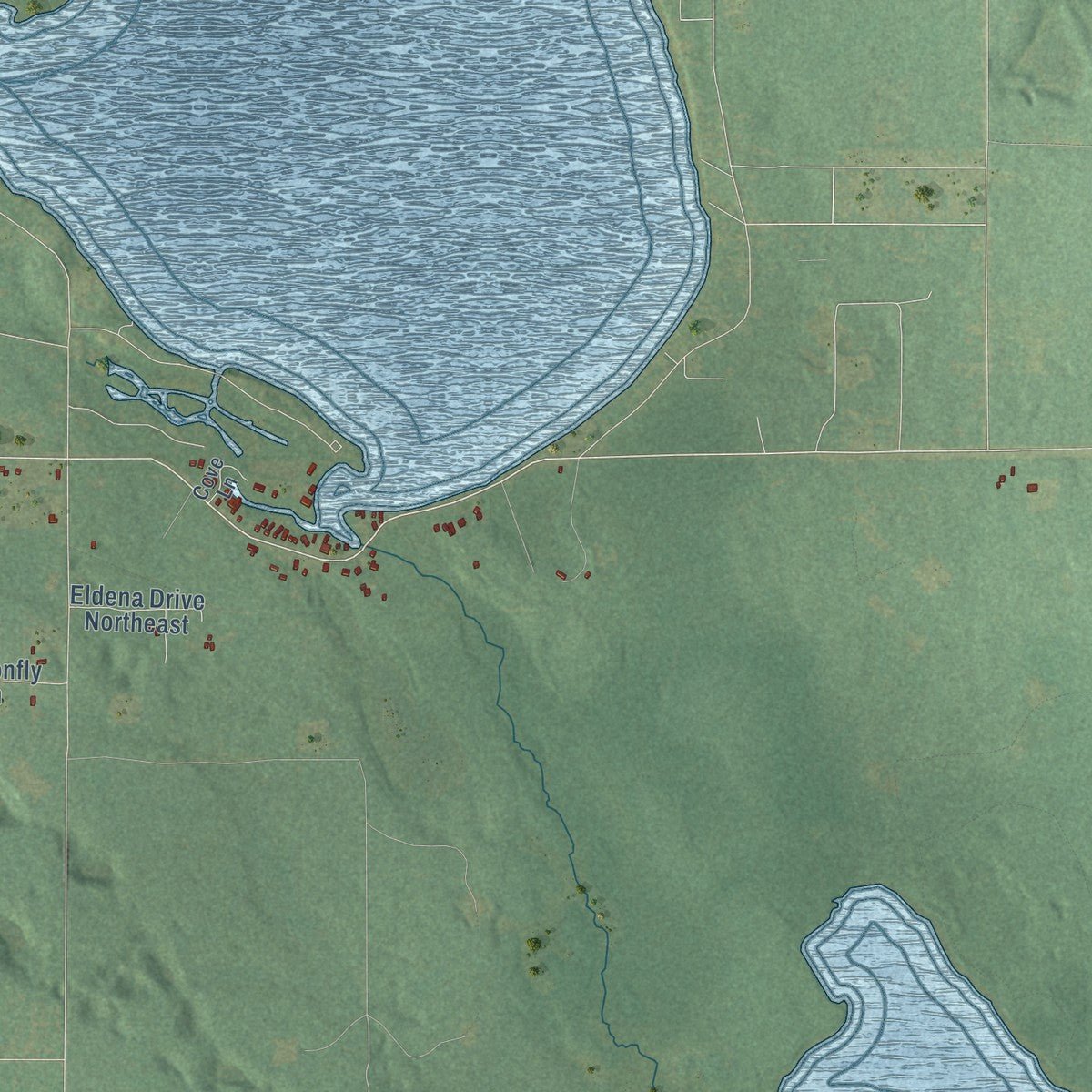 Second close-up of the map of Excelsior, Michigan print showing more streets and buildings