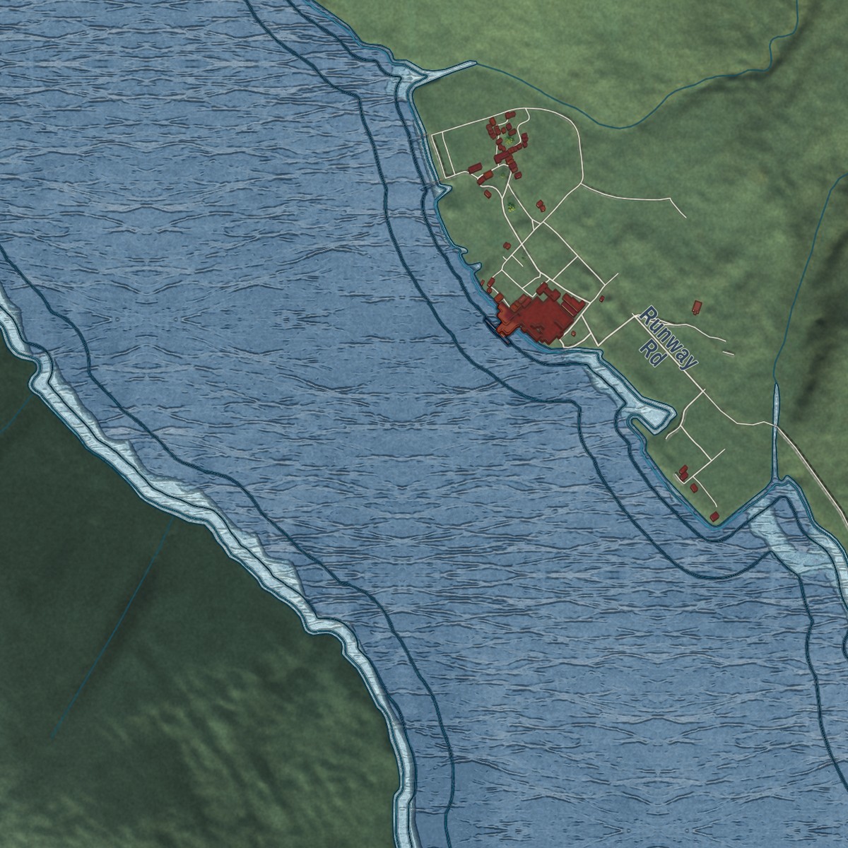 Second close-up of the map of Excursion Inlet, Alaska print showing more streets and buildings