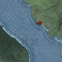 Second close-up of the map of Excursion Inlet, Alaska print showing more streets and buildings