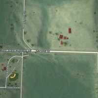 Second close-up of the map of Exeland, Wisconsin print showing more streets and buildings