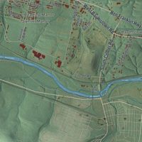 Second close-up of the map of Exeter, Berks County, Pennsylvania print showing more streets and buildings