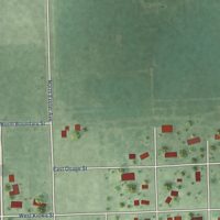 Second close-up of the map of Exeter, Nebraska print showing more streets and buildings