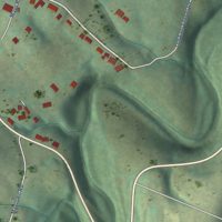 Second close-up of the map of Ezel, Kentucky print showing more streets and buildings