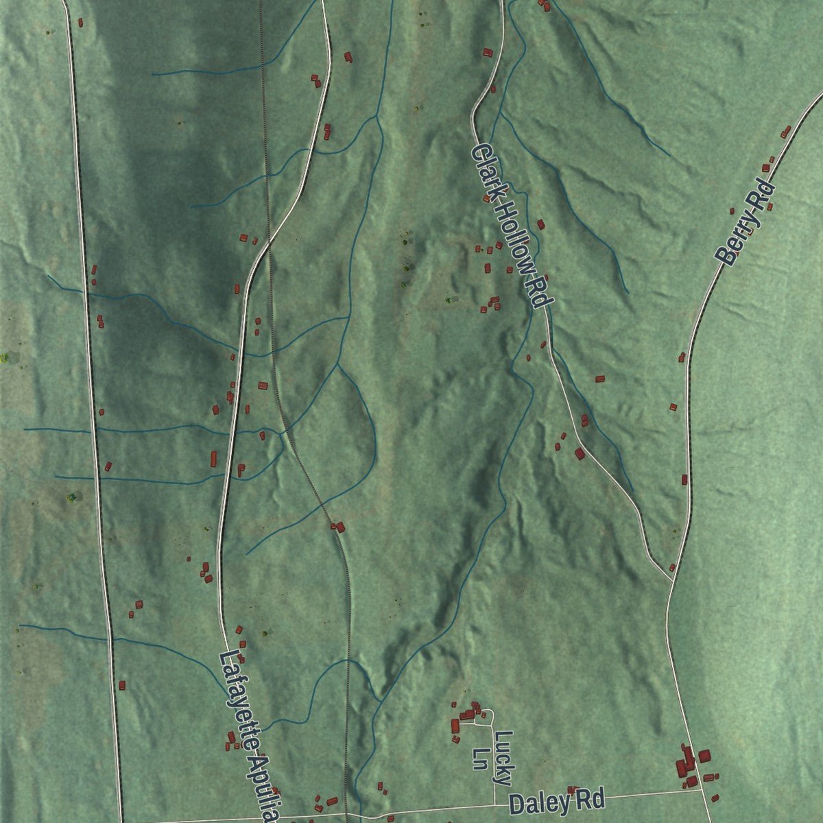 Second close-up of the map of Fabius, New York print showing more streets and buildings