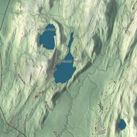 Close-up of the map of Fair Haven, Vermont print showing terrain and local geography