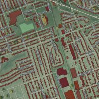 Second close-up of the map of Fair Lawn, New Jersey print showing more streets and buildings
