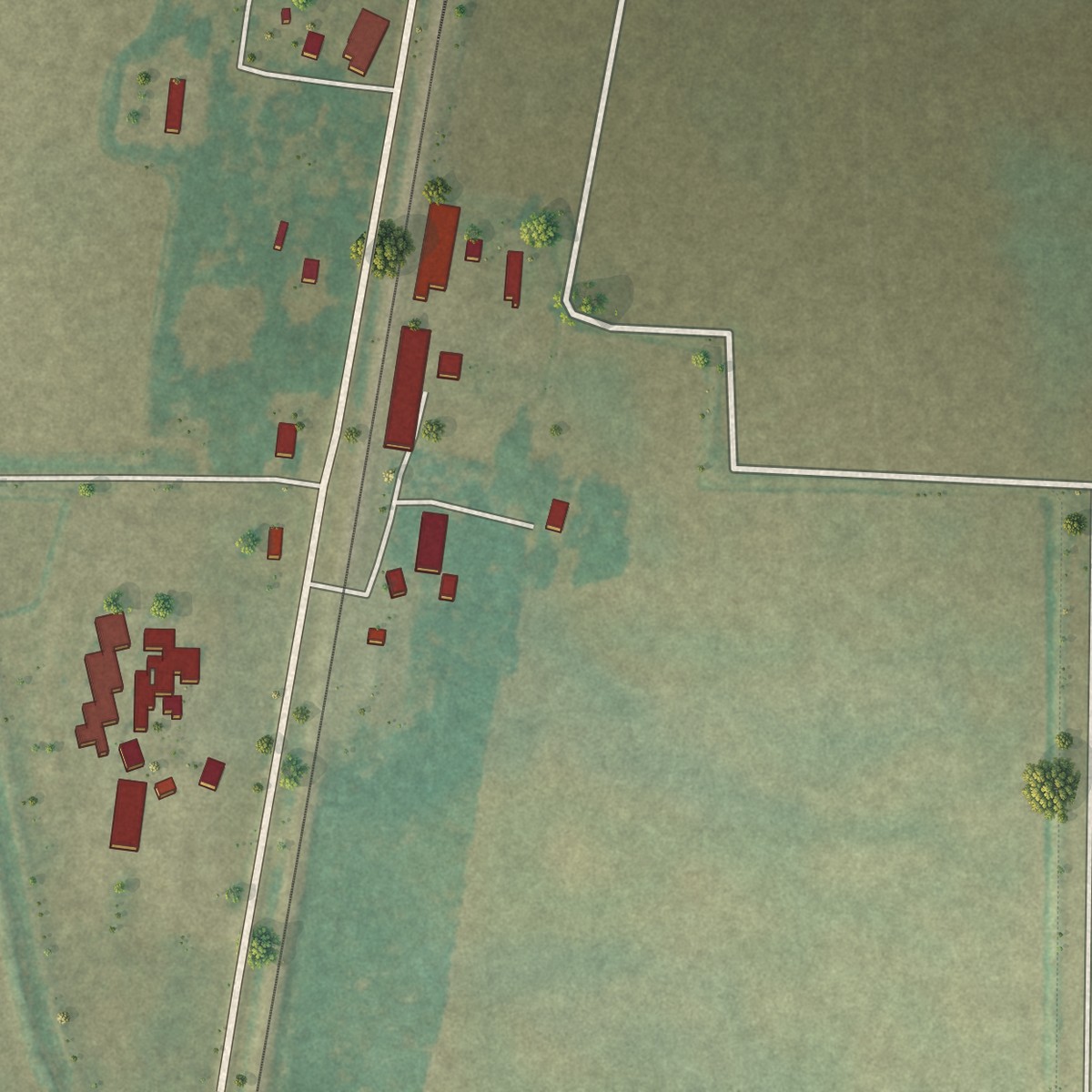 Second close-up of the map of Fair Oaks, Arkansas print showing more streets and buildings