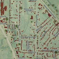 Second close-up of the map of Fair Oaks, Georgia print showing more streets and buildings