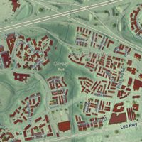 Second close-up of the map of Fair Oaks, Virginia print showing more streets and buildings
