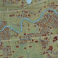 Second close-up of the map of Fairbanks, Alaska print showing more streets and buildings