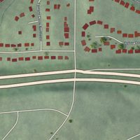 Second close-up of the map of Fairburn Heights, Georgia print showing more streets and buildings