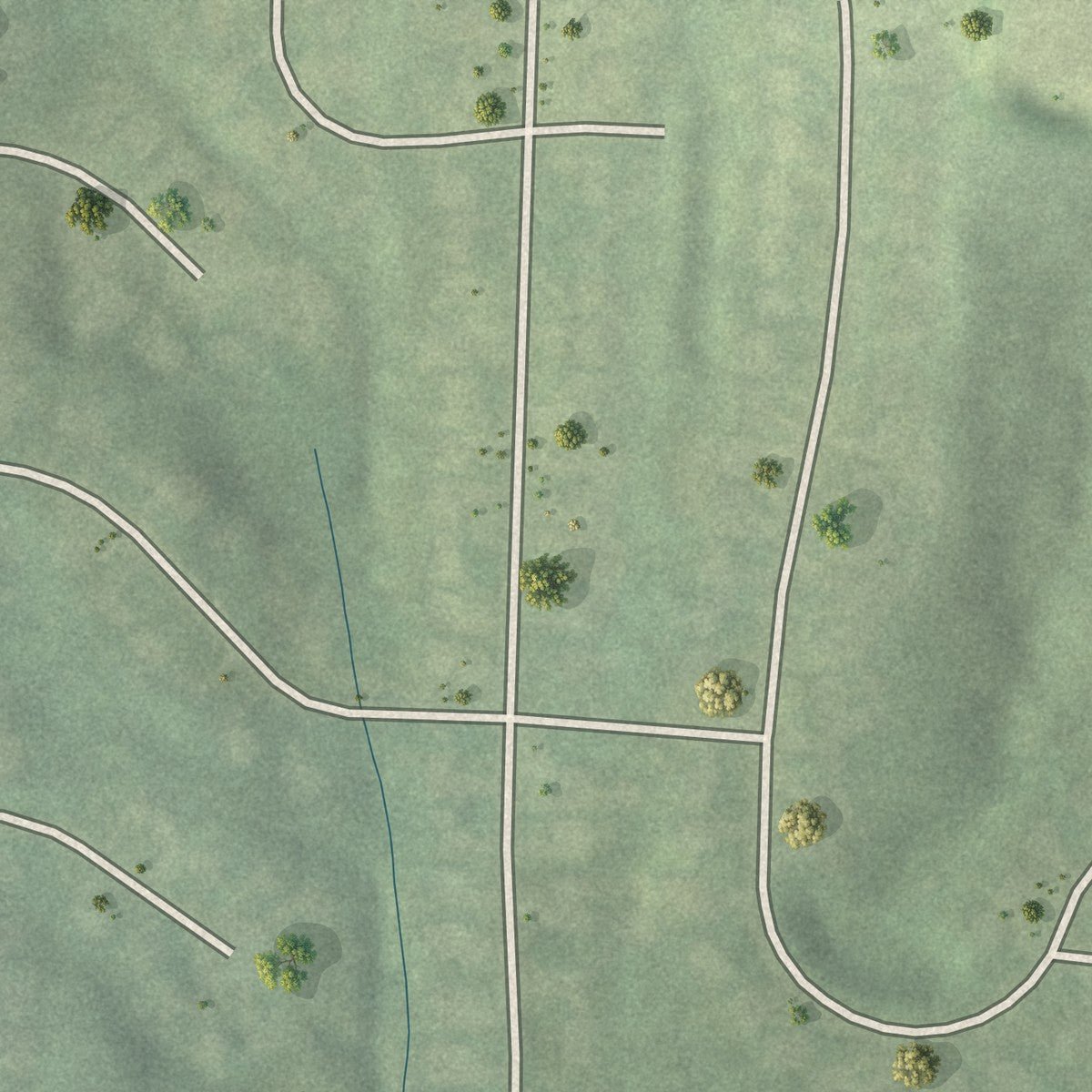 Second close-up of the map of Fairburn Road-Wisteria Lane, Georgia print showing more streets and buildings