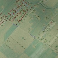 Second close-up of the map of Fairchilds, Texas print showing more streets and buildings