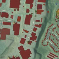 Second close-up of the map of Fairfax, Ohio print showing more streets and buildings
