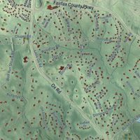 Second close-up of the map of Fairfax Station, Virginia print showing more streets and buildings