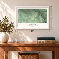 Fairfield, Crawford County, Pennsylvania map, 12 x 18 inch print in a white frame in an entryway