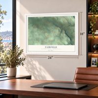 Fairfield, Crawford County, Pennsylvania map, 18 x 24 inch print in a white frame in a home office