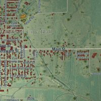 Second close-up of the map of Fairfield, Illinois print showing more streets and buildings