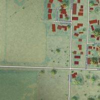 Second close-up of the map of Fairfield, Montana print showing more streets and buildings