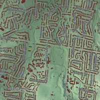 Second close-up of the map of Fairfield, Ohio print showing more streets and buildings