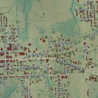 Second close-up of the map of Fairfield, Texas print showing more streets and buildings