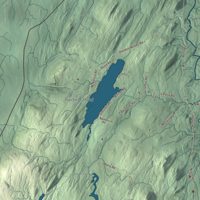 Close-up of the map of Fairfield, Vermont print showing terrain and local geography