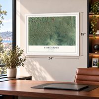 Fairgarden, Tennessee map, 18 x 24 inch print in a white frame in a home office