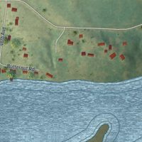 Second close-up of the map of Fairhaven, Minnesota print showing more streets and buildings