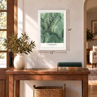 Fairhope, Pennsylvania map, 12 x 18 inch print in a white frame in an entryway