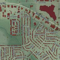 Second close-up of the map of Fairlawn, Ohio print showing more streets and buildings