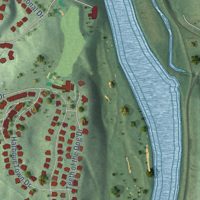 Second close-up of the map of Fairlawn, Virginia print showing more streets and buildings