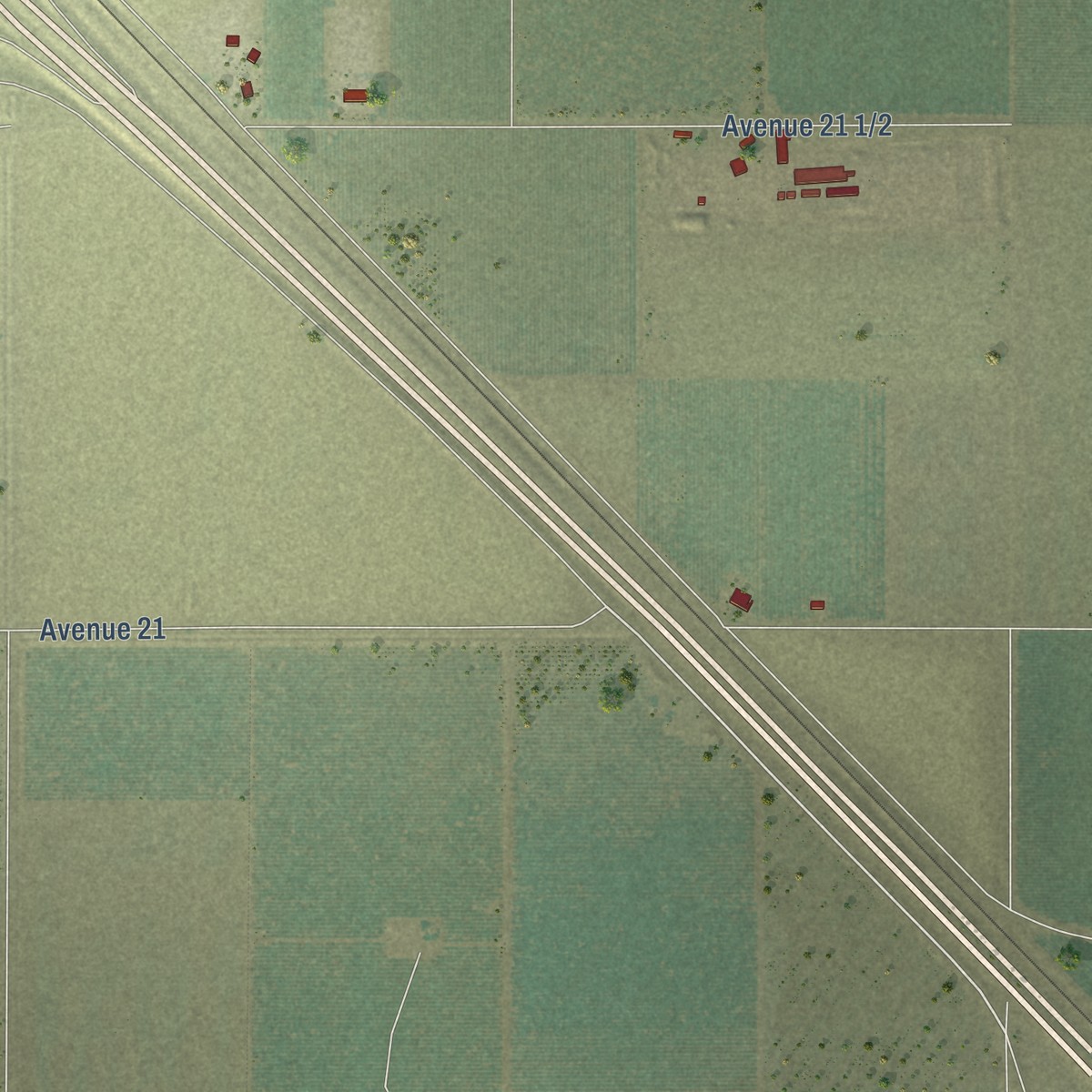 Second close-up of the map of Fairmead, California print showing more streets and buildings